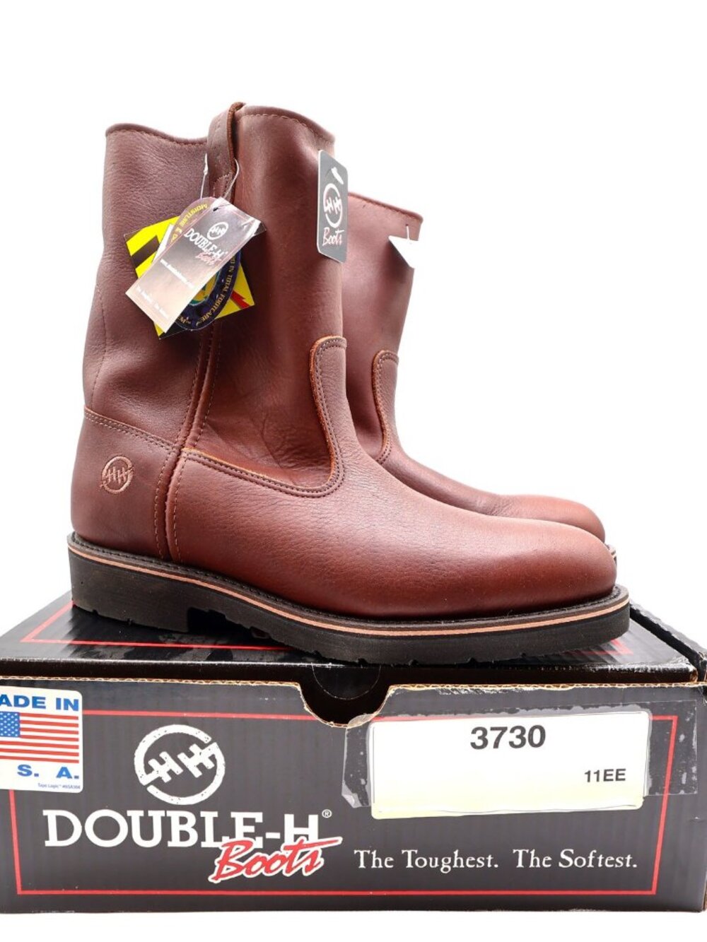 Vintage Double-H Boots Mens 11 EE Leather AG7 Ranchwell EH Work Boots 3730 NWB